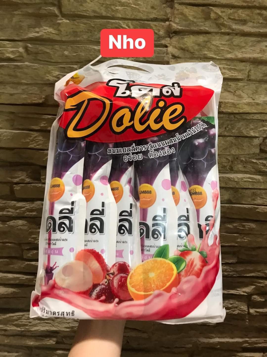 1 lốc thạch Dolie trái cây Thái Lan 900g vị nho . Date 7/2023