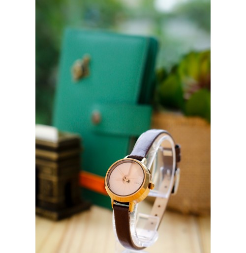 Đồng hồ chống nước dây da Julius Ja-979 Nâu