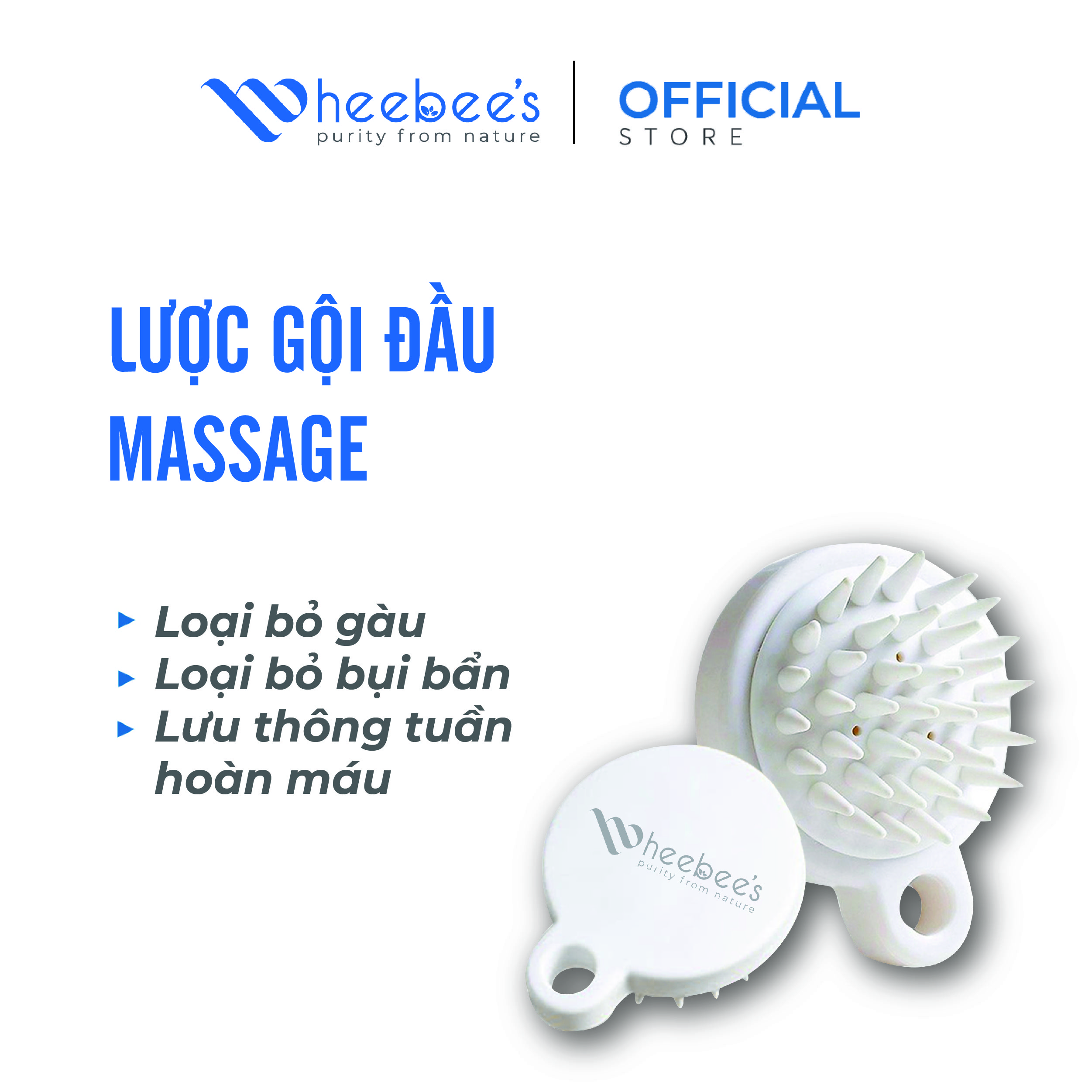 Lược Gội Đầu Massage Heebee Giúp Làm Sạch Gàu, Bụi Bẩn, Lưu Thông Tuần Hoàn Máu