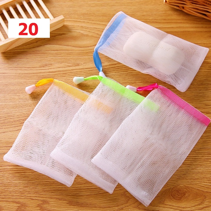 Túi Lưới Đựng Xà Bông Tạo Bọt Thần Thánh Dày 2 Lớp Có Dây Treo Siêu Đẹp, Siêu Tiện Dụng - Organicmarket
