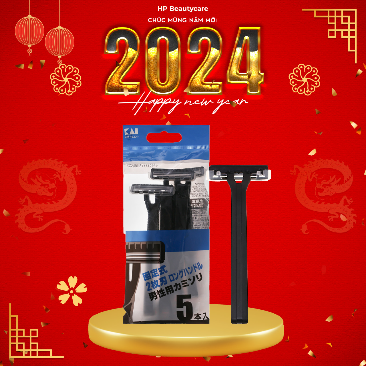 Dao Cạo Râu 2 Lưỡi Kép LUF-20P Kai Razor 0751-GA0025 Set 20 Cây