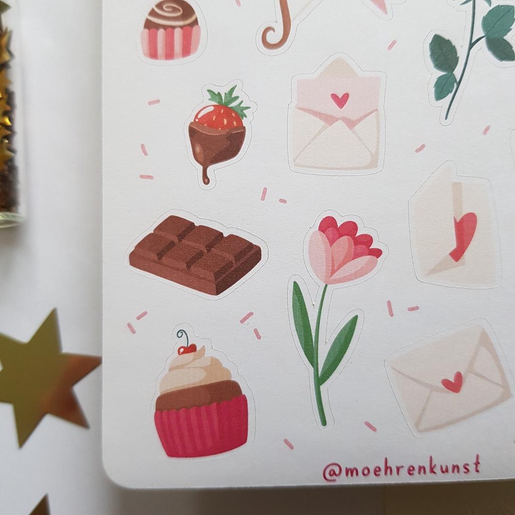 Sticker Sheet LOVE  Chuyên dán sổ  Bullet Journal Stickers, Valentine's Day Sticker, Love Stickers - CẮT SẴN