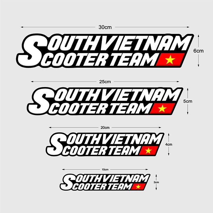 Tem logo decal tem sticker hội nhóm xe dán trang trí xe SOUTH VIETNAM SCOOTER TEAM - ANCHI PRINTING