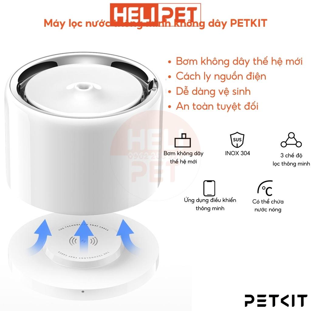 Máy lọc nước cho mèo PETKIT Eversweet 6 chất liệu Inox 304 và nhựa ABS sử dụng bơm không dây thế hệ 6 - HeLiPet