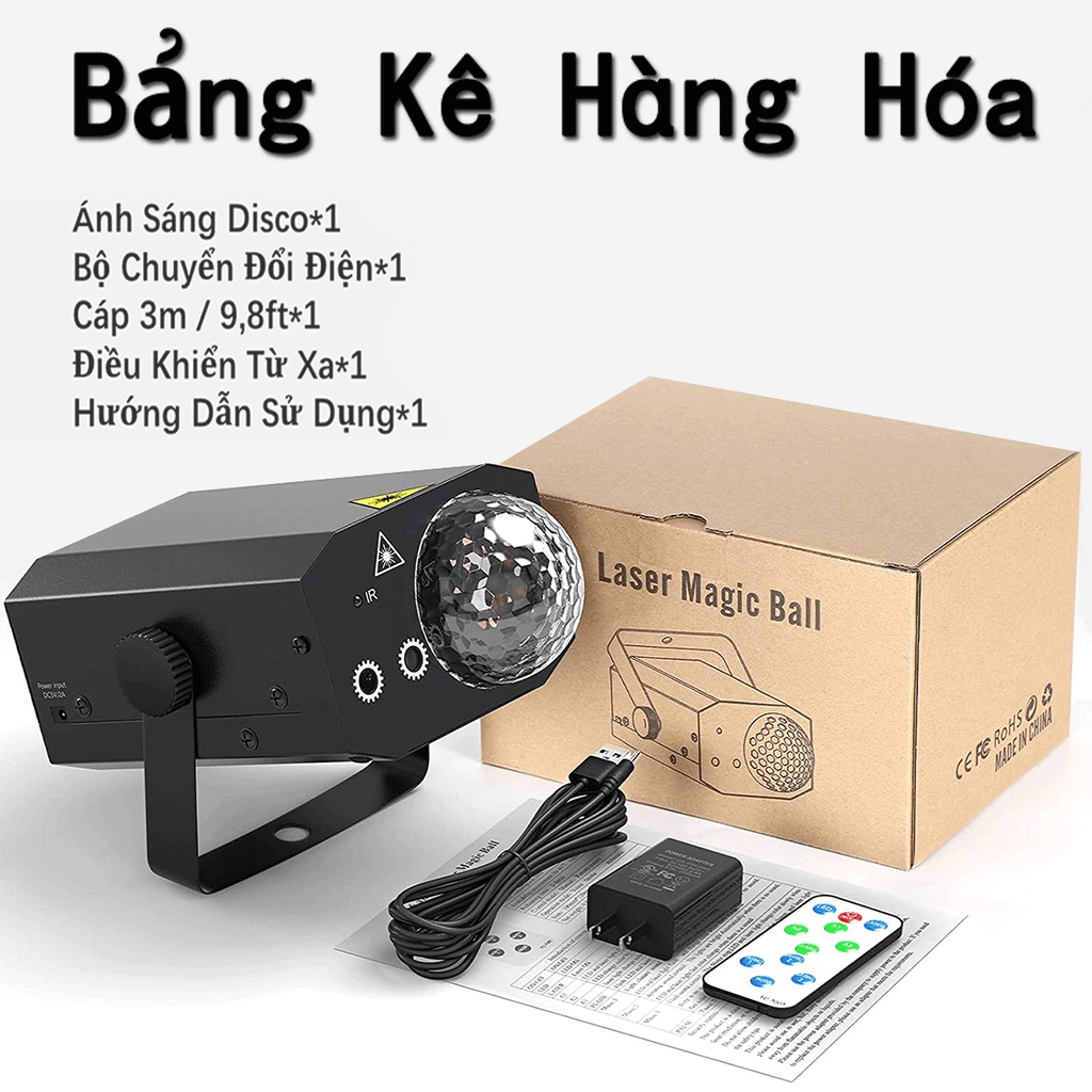 Hình ảnh Đèn Laser Ánh Sáng laze Cảm Biến Âm Thanh, Kết Hợp LED Xoay 7 Màu Dùng Trang Trí Vũ Trường, Phòng karaoke - HÀNG CHÍNH HÃNG MINIIN