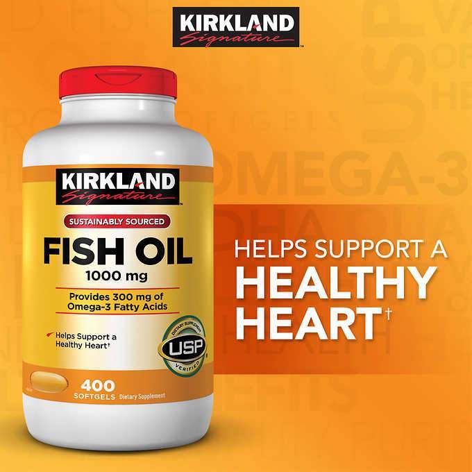 Omega 3 dầu cá Mỹ Kirkland Signature Fish Oil 1000mg Hỗ trợ sức khỏe não bộ, hệ thần kinh, Tim mạch, Khớp, Bổ mắt, Làm đẹp da - OZ Slim Store