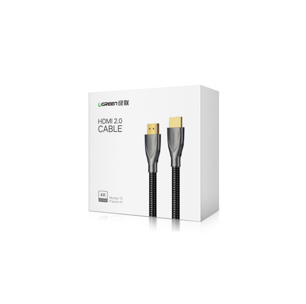 Cáp HDMI 2.0 Carbon 10m chuẩn 4K60MHz Ugreen 50112 - Hàng Chính Hãng