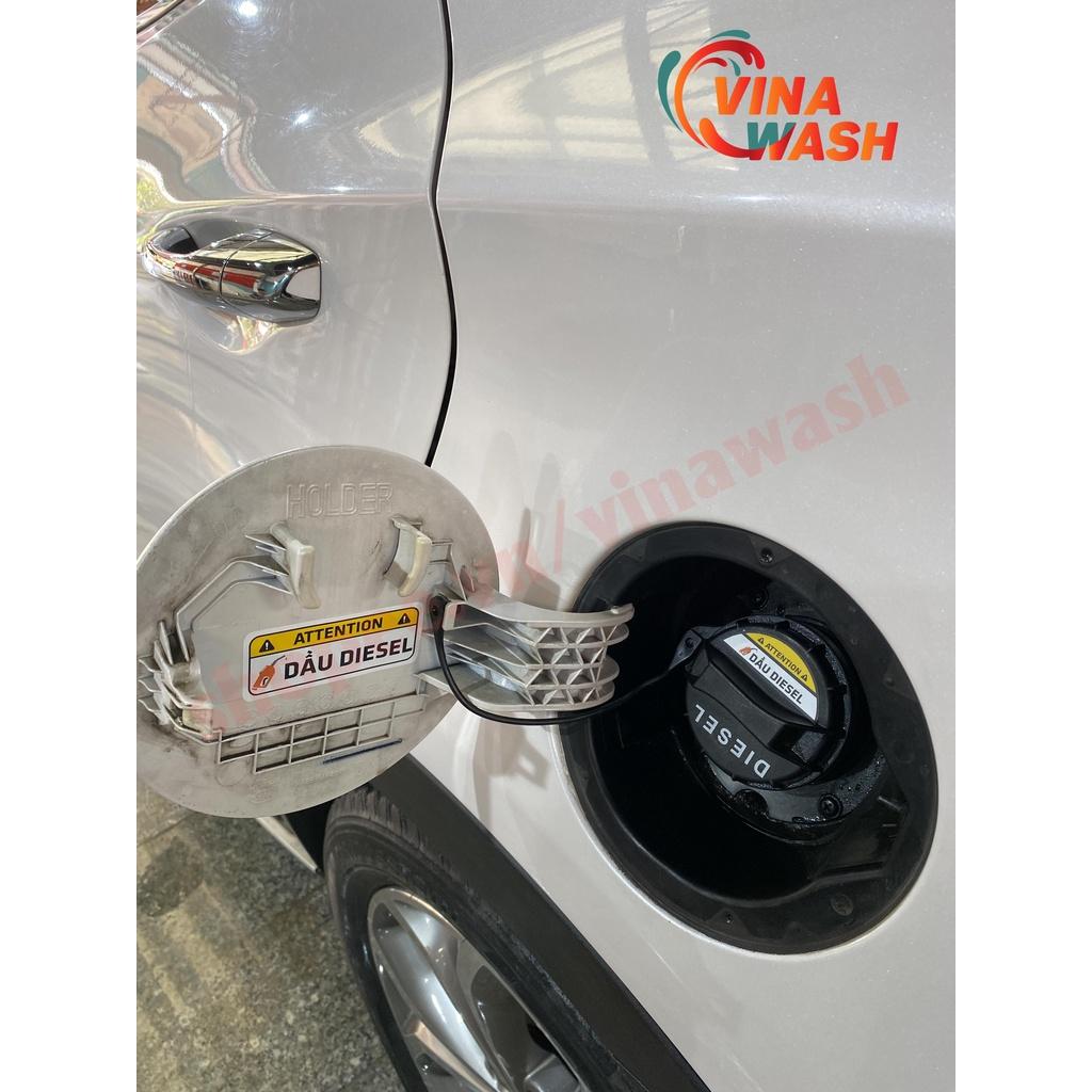 Decal nhựa cảnh báo đổ dầu Diesel cho xe ô tô chạy máy dầu