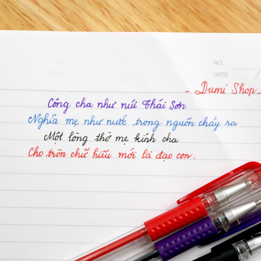 Combo 40 cây viết bi mực nước tùy chọn màu - Bút bi mực xanh, đen, tím, đỏ