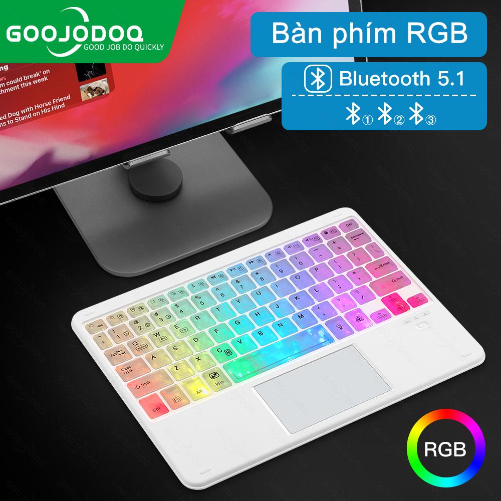 [HÀNG CHÍNH HÃNG GOOJODOQ] Bàn phím không dây bluetooth GOOJODOQ Đèn LED RGB thích hợp cho Điện thoại iPad Pro Air Xiaomi Huawei Android Windows