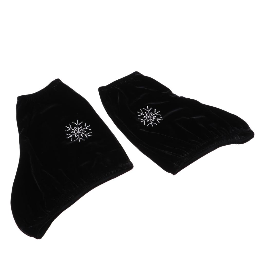 1 Pair Velvet Figure Ice Skate Boot Covers Protector Protect Skates from Dust Black Blue Fushia