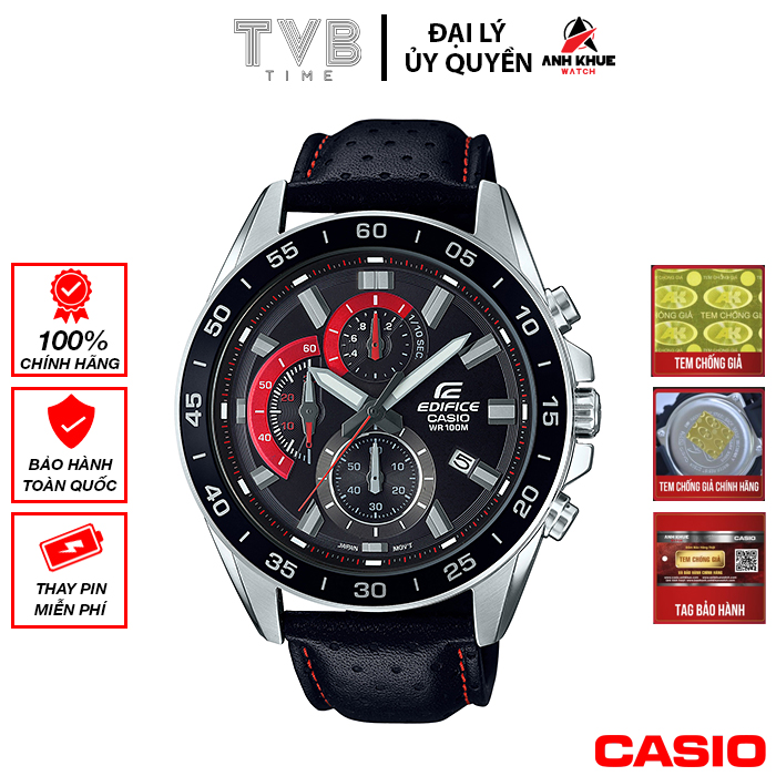 Đồng hồ nam dây da Casio Edifice chính hãng EFV-550L-1AVUDF