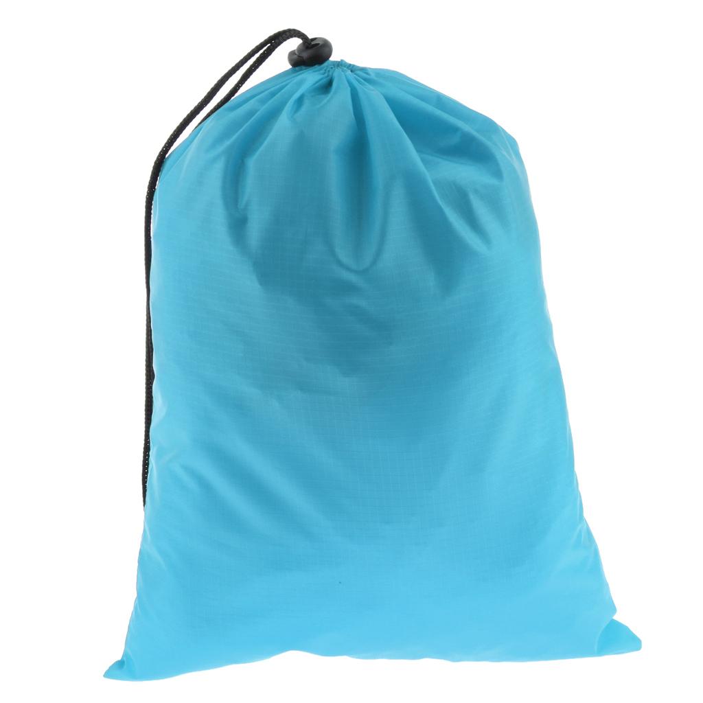 2xWaterproof Drawstring Storage Bag Stuff Bag for Clothes Shoes sky blue