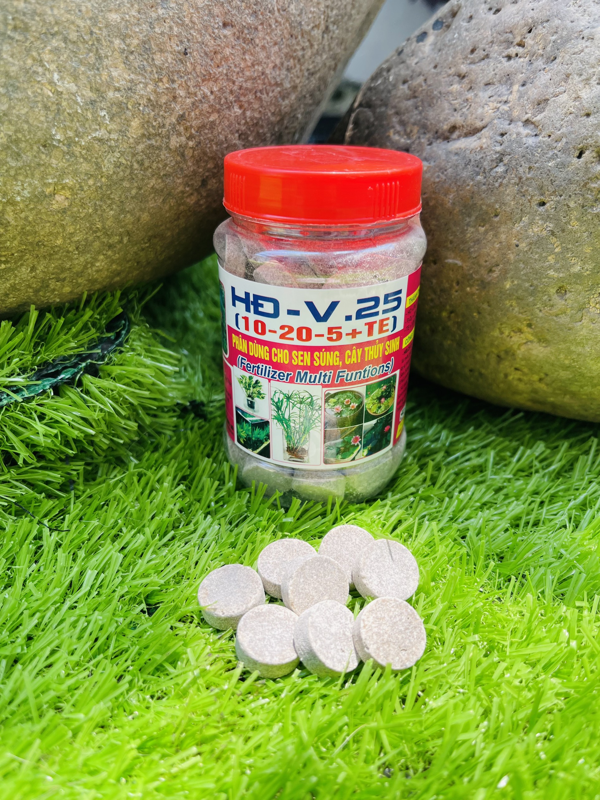 Phân viên nén HĐ V25 hộp 200gram chuyên dùng cho sen,cây thuỷ sinh