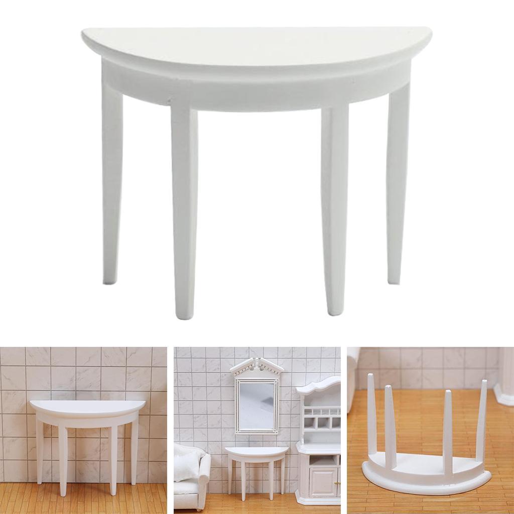 1/12 Dollhouse Miniature Furniture Toy Mini Semicircle Table Toy Decorative