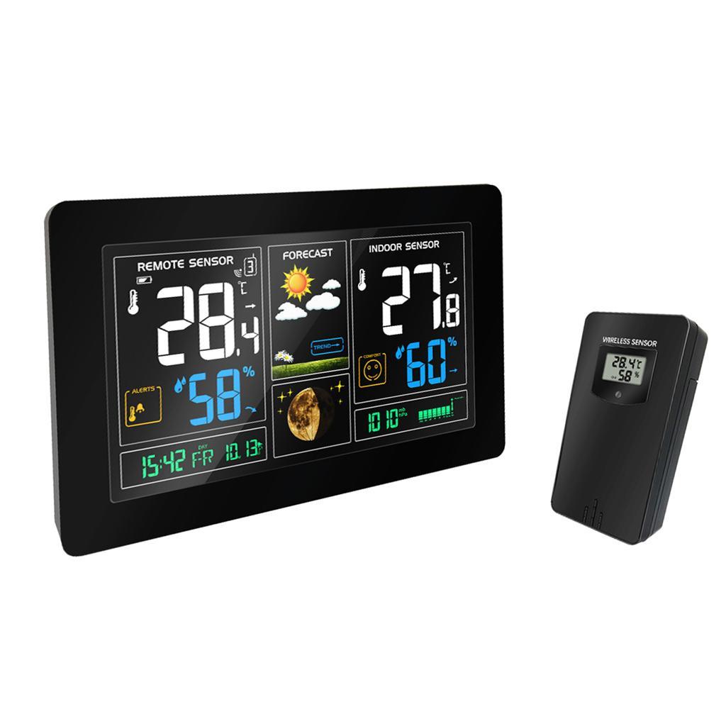 Wireless Colorful Digital Weather Time Clock with Outdoor Sensor, Indoor/Outdoor