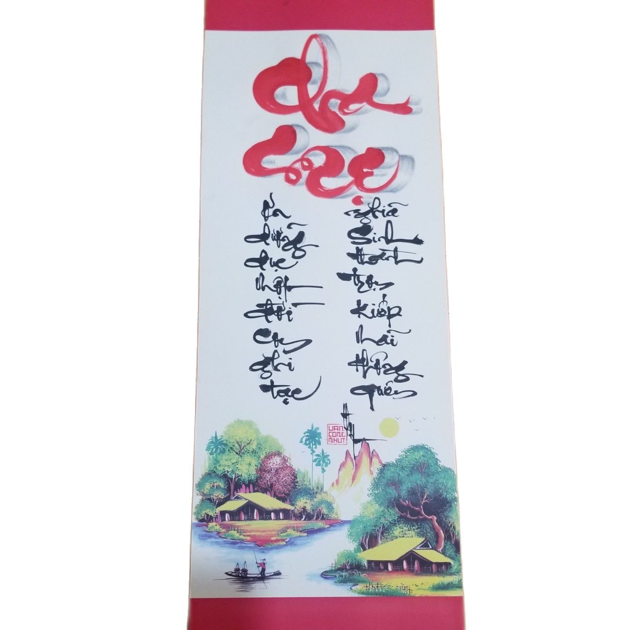 Thư pháp viết tay cha mẹ . Quà tặng tranh thư pháp. Quà tết, mừng thọ ông bà, cha mẹ.