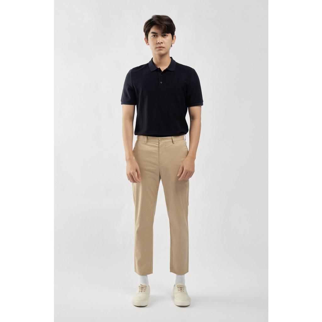 QUẦN KAKI NAM Lưng V form slim crop (2 màu) cotton cao cấp có độ co giãn - 10F21PCA027 | LASTORE MENSWEAR