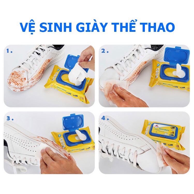 Giấy lau giày bịch 30 tờ , vệ sinh giày thể thao , các loại da , siêu sạch , tiện lợi nhỏ gọn dễ dàng mang theo mọi nơi