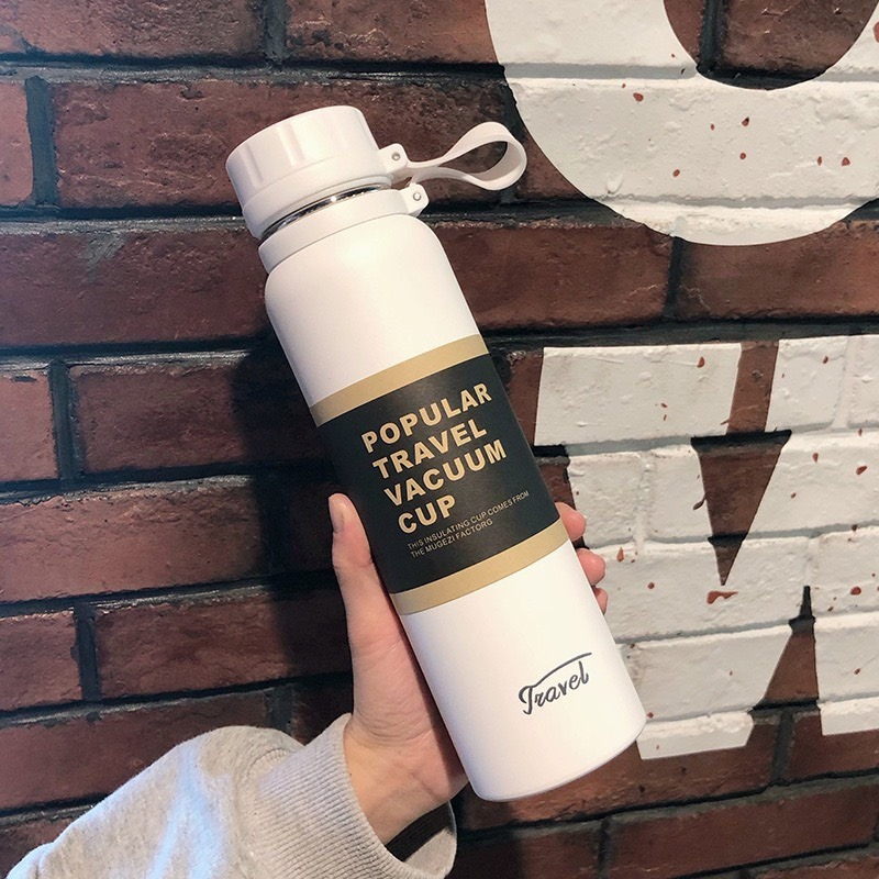 Bình nước Khắc Tên giữ nhiệt 1100ml inox 304 có tay cầm Lalunavn, bình giữu nhiệt Travel giữ nóng lạnh trên 18 tiếng B142