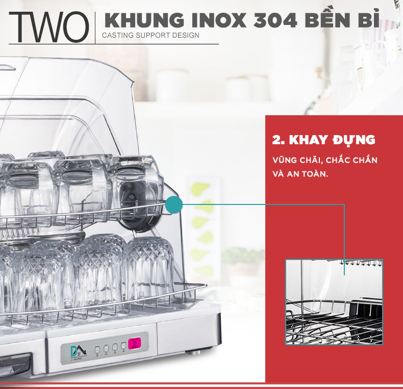 Máy Sấy Khử Trùng Chén Bát Dhome DH - 266 Dung Tích 40l - Hàng Chính Hãng