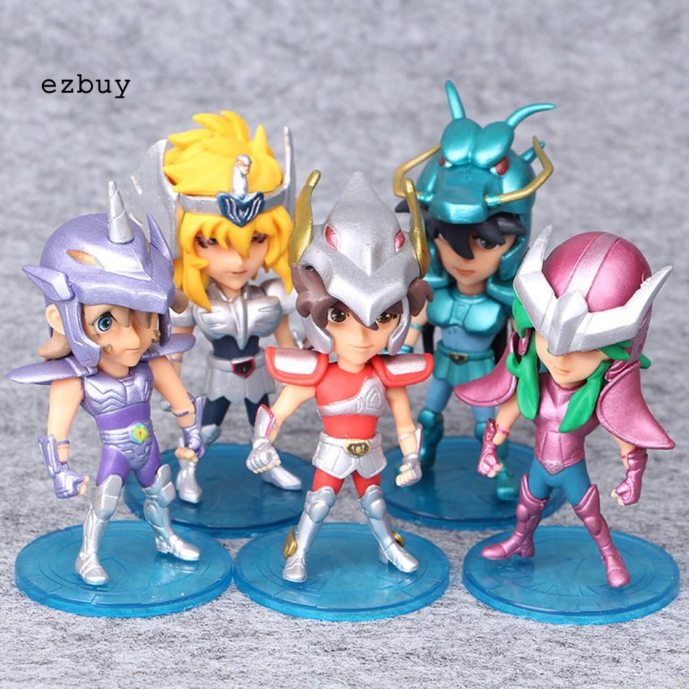 【EY】5Pcs/Set Mini PVC Anime Saint Seiya Myth Action Figures Model Toys Collectible