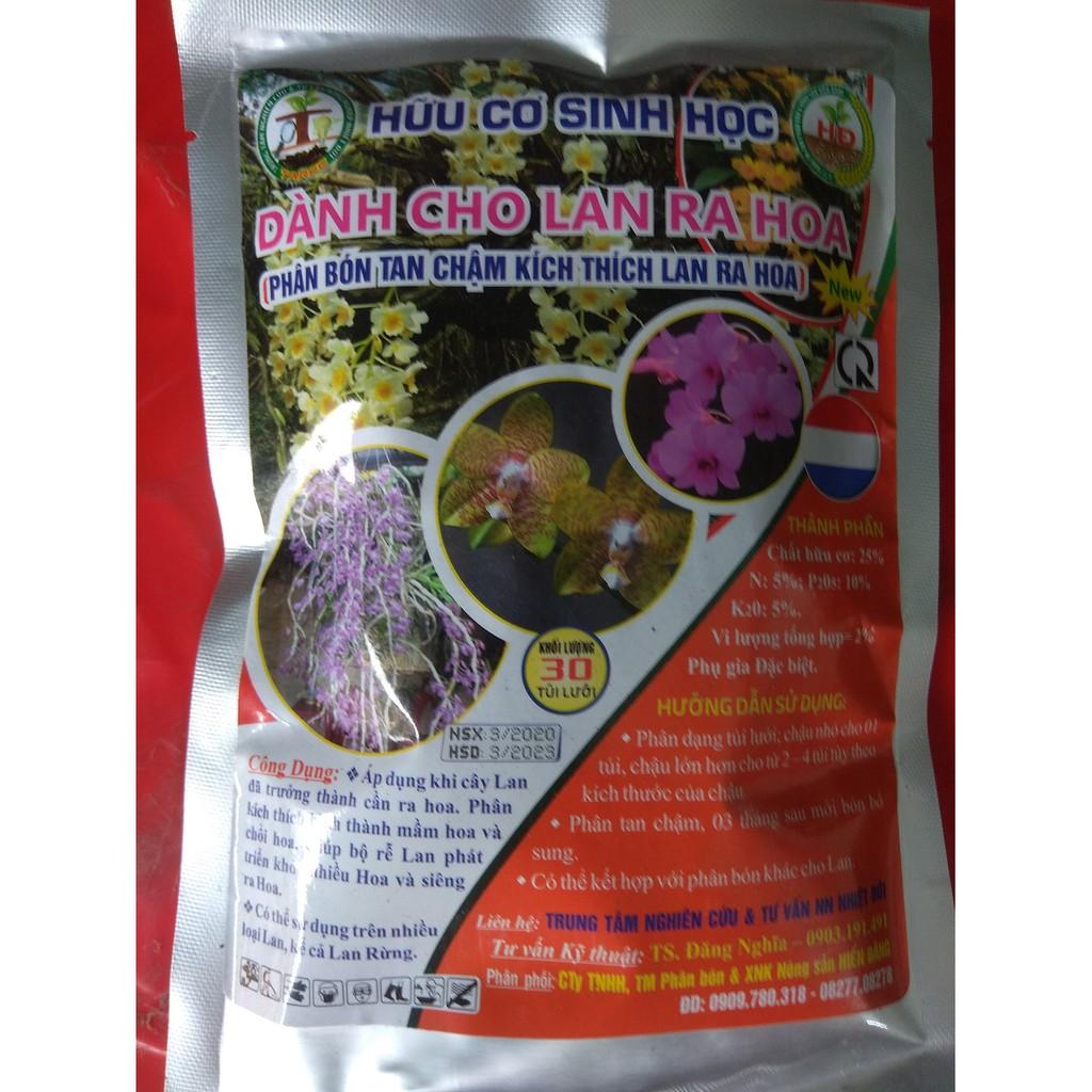 Phân hữu cơ sinh học dành cho lan ra hoa - gói 30 túi lưới