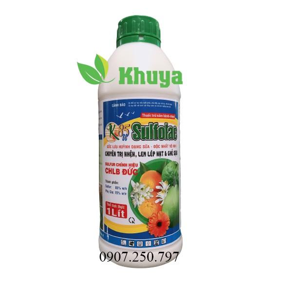 Thuốc trừ nấm bệnh OK Sulfolac 85SC chai 1 lít chuyên Nhện Đỏ