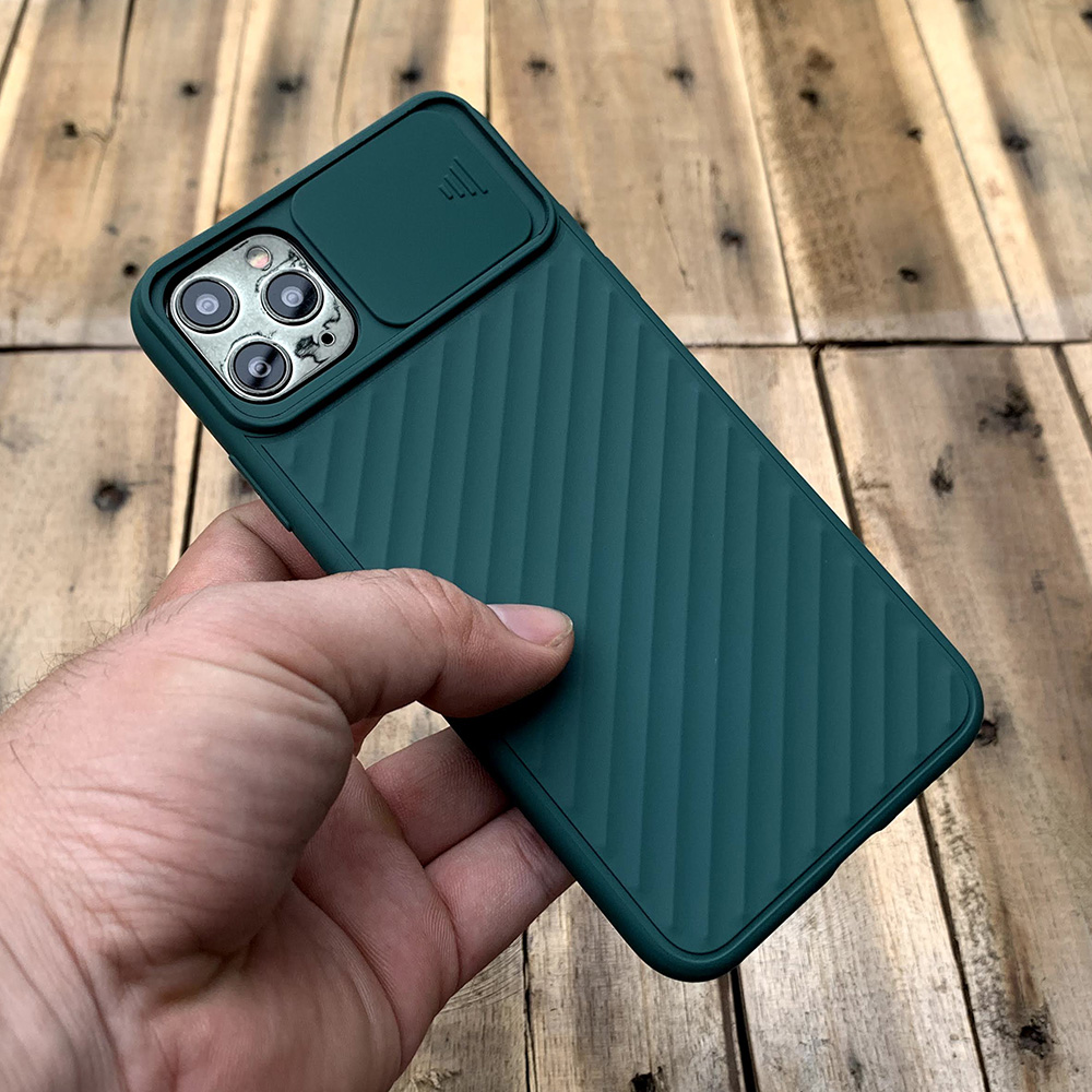 Ốp lưng kéo nắp camera cao cấp dành cho iPhone 11 Pro Max - Màu Xanh
