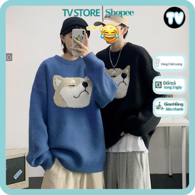 Áo Nỉ Nam TVSTORE Áo Sweater dệt kim cổ tròn dáng rộng in hoạt hình thời trang thu đông cho nam 2021
