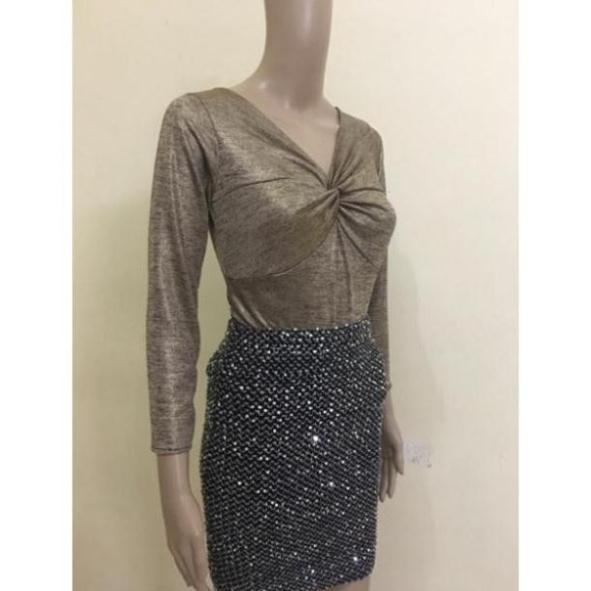 Áo nhũ xoắn ngực cực xinh - Đỏ đô,Free sz