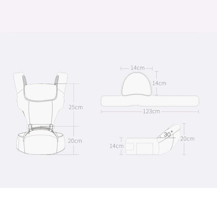 Địu em bé, địu cho bé chống gù đa năng nhiều tư thế có ghế vải lưới thoáng mát cho bé – SS013