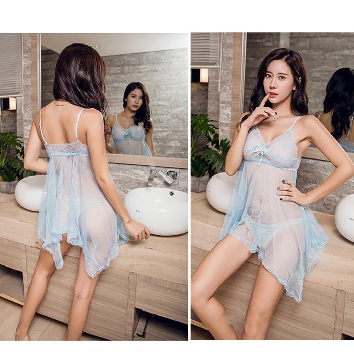 Váy ngủ cô dâu gợi cảm - xanh