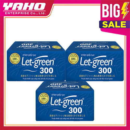 Combo 3 Bao Khăn Giấy Lụa LET-GREEN, 300 Tờ/Bao