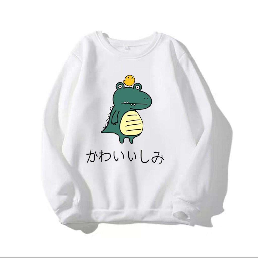 ÁO SWEATER NỮ IN KHỦNG LONG CHỮ NHẬT