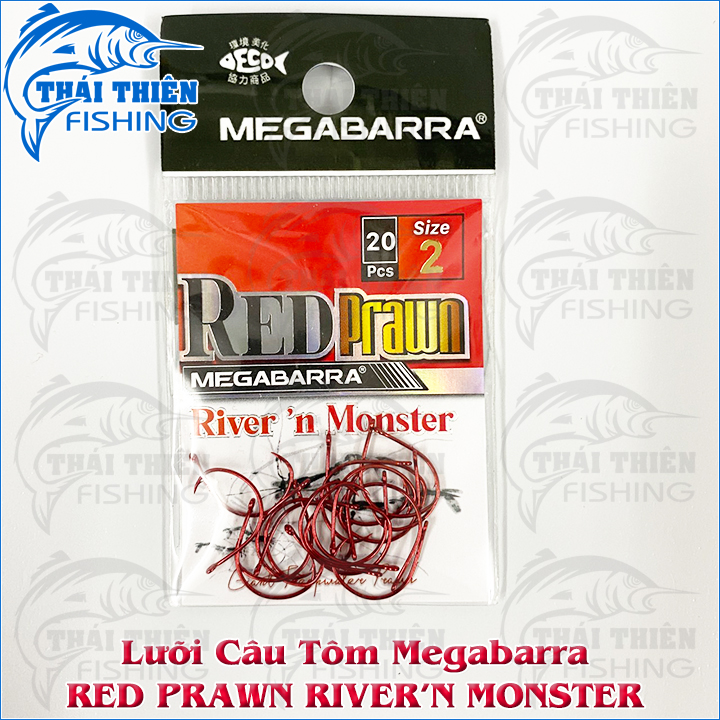 Lưỡi Câu Tôm Megabarra Red Prawn River’n Monster Vỉ 20 Lưỡi