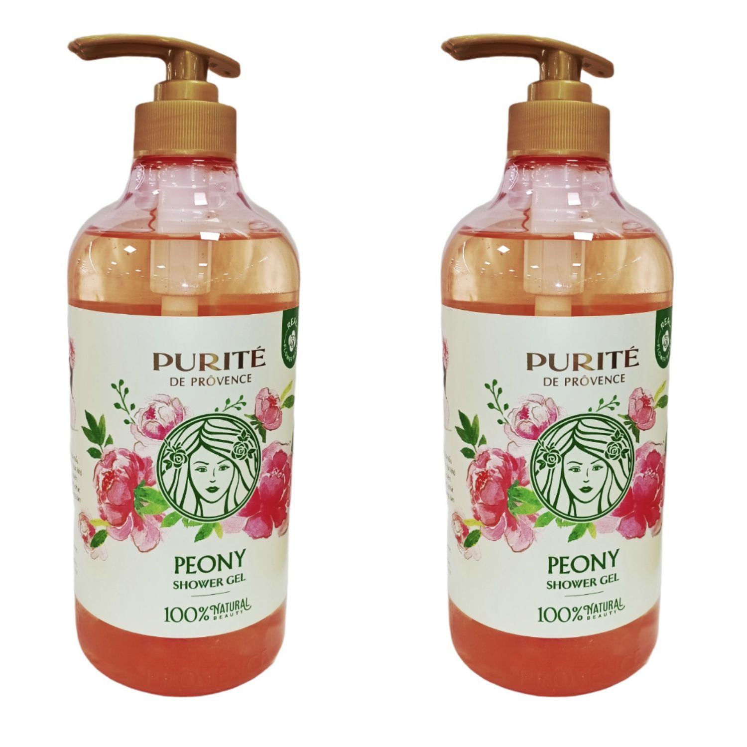 Combo 2 Chai Sữa Tắm Thiên Nhiên Purité Hương Hoa Mẫu Đơn Pháp 850ml