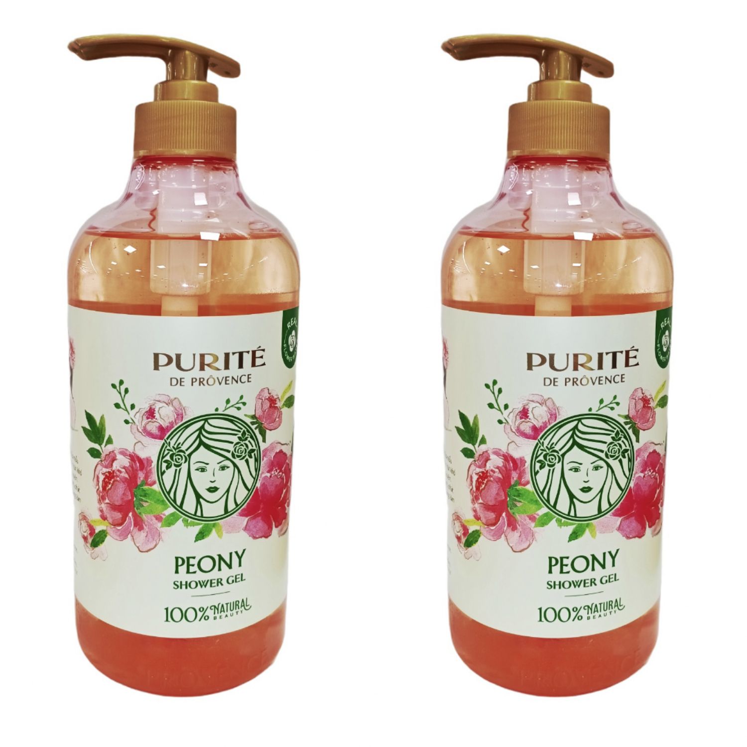 Combo 2 Chai Sữa Tắm Thiên Nhiên Purité Hương Hoa Mẫu Đơn Pháp 850ml