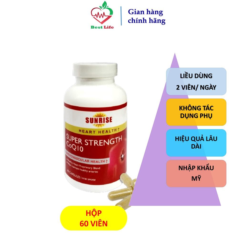 Bổ tim Sunrise SUPPER COQ10 phòng và cải thiện các bệnh tim mạch rối loạn nhịp tim nhồi máu cơ tim 60 viên