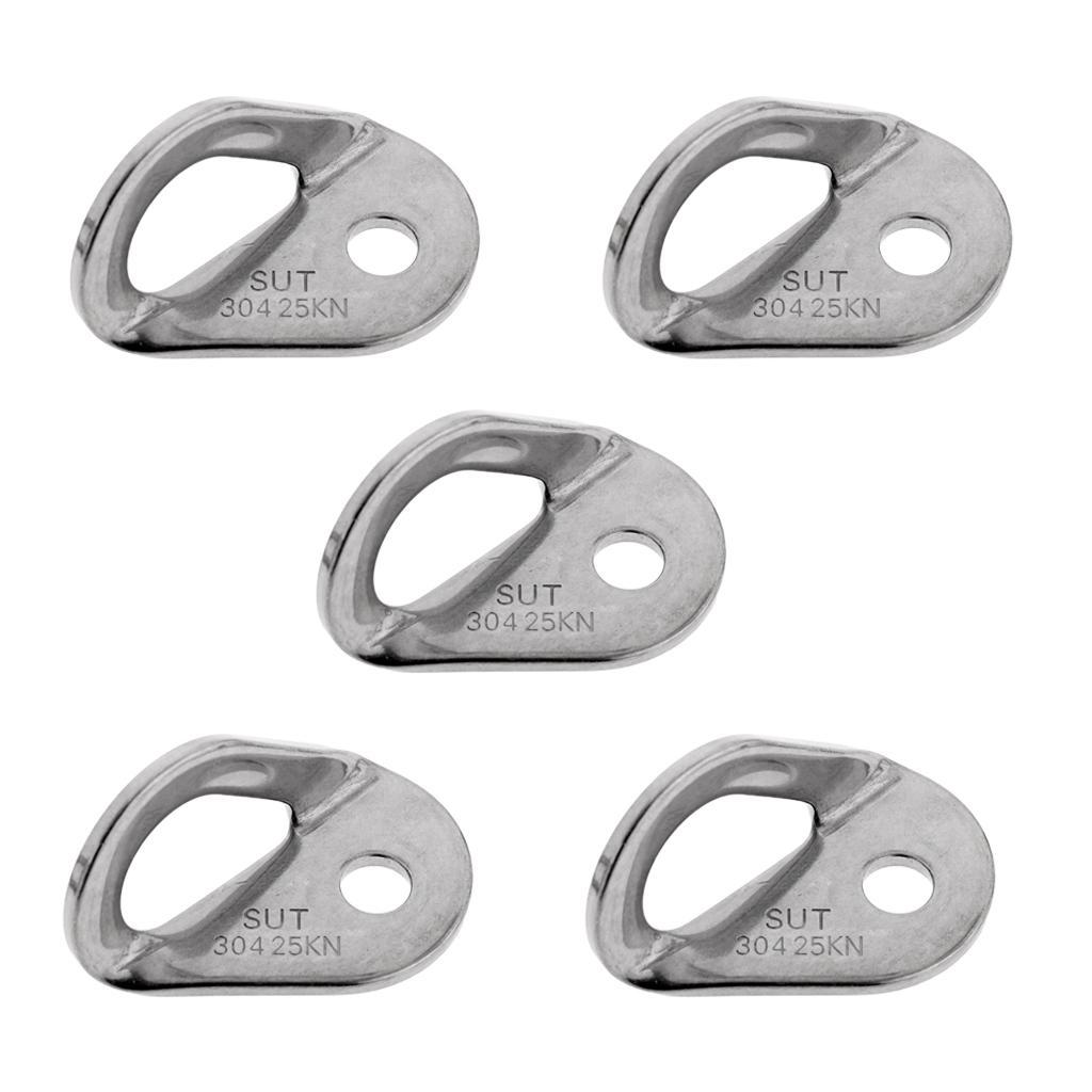 5 Pieces Rock Climbing Bolt Hanger Stainless Steel 25KN/5600Lb