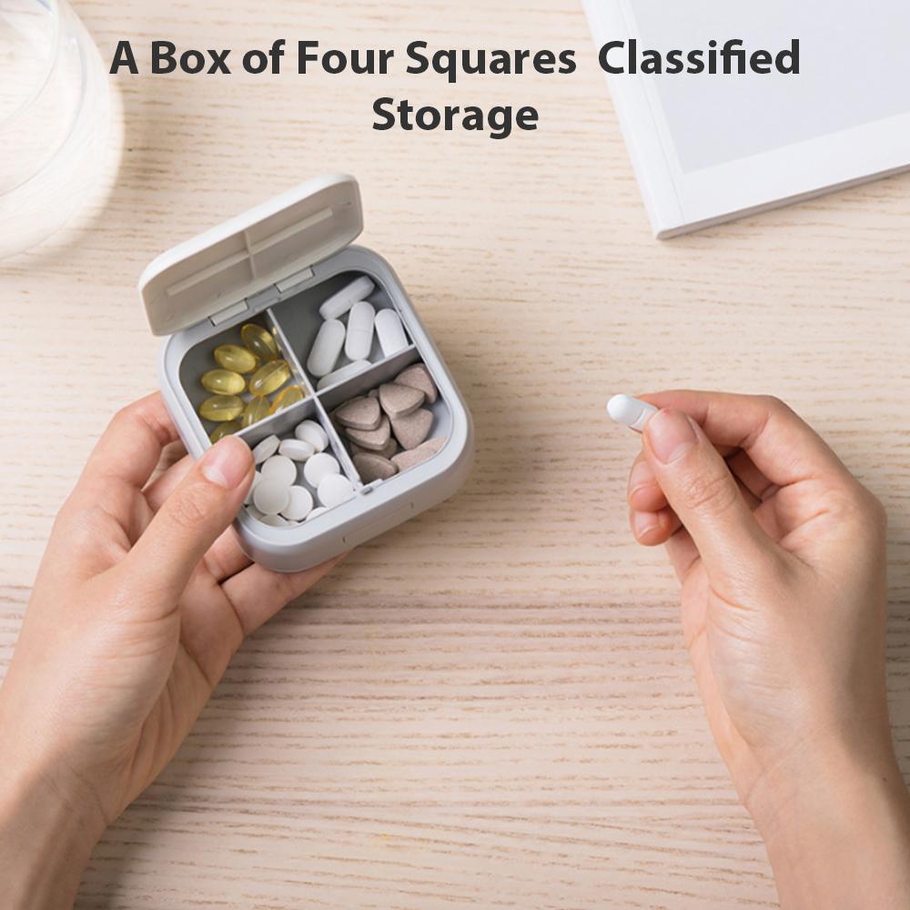 Medicine Box New 4 Compartments Portable Sealed Small Simple Pills Box Weekly Medicine Case Carry Pills Medicine Storage