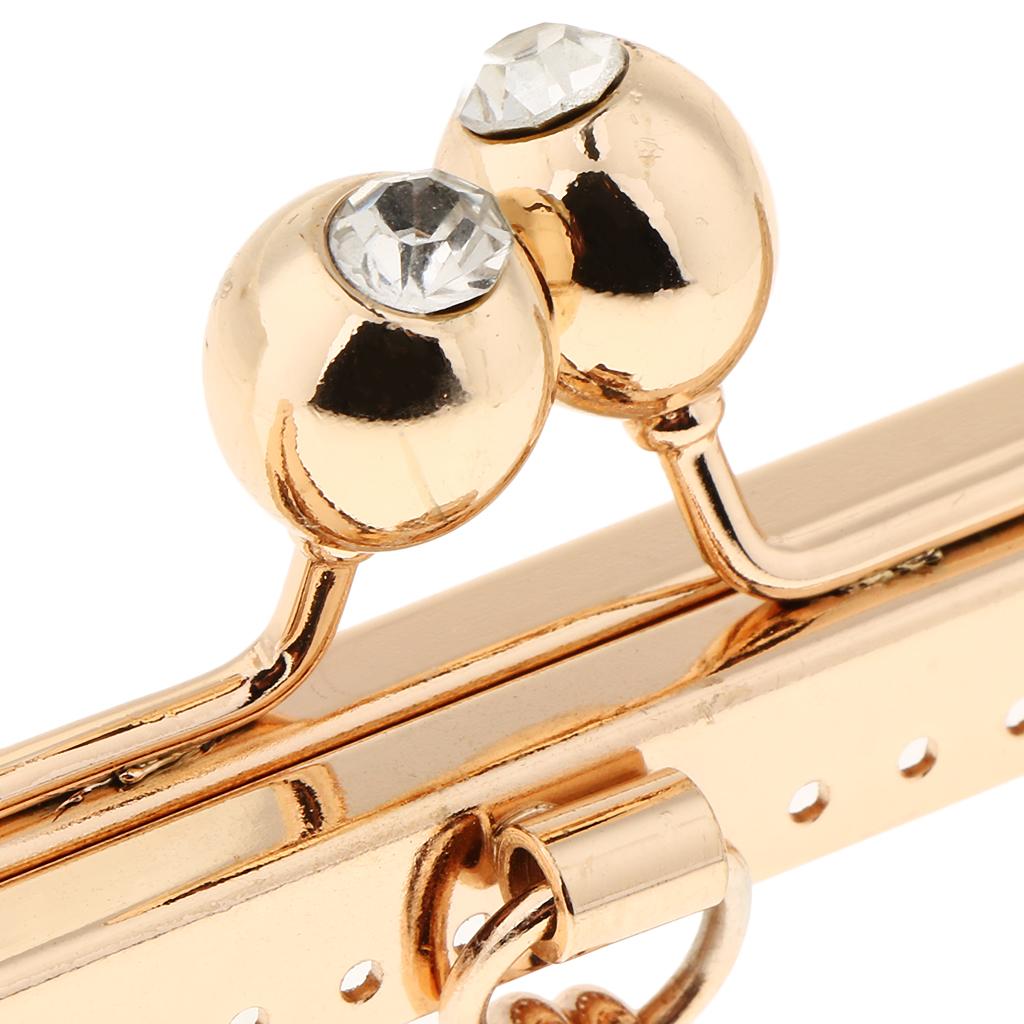 Vàng Tự Làm Ví Túi Xách Tay Cầm Đồng Tiền Túi Kim Loại Hôn Khóa Khóa Khung Hàng Thủ Công 20.5 Cm