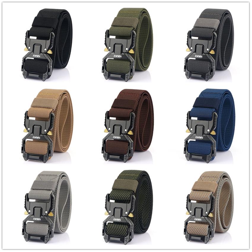 Bộ Ba Vô Cực Mới Thun Quần Jean Nam Dây Ngoài Trời Săn Bắn Khóa Kim Loại Chiến Thuật Dây Đa Chức Năng Nam Dài Vải Bố thắt Lưng