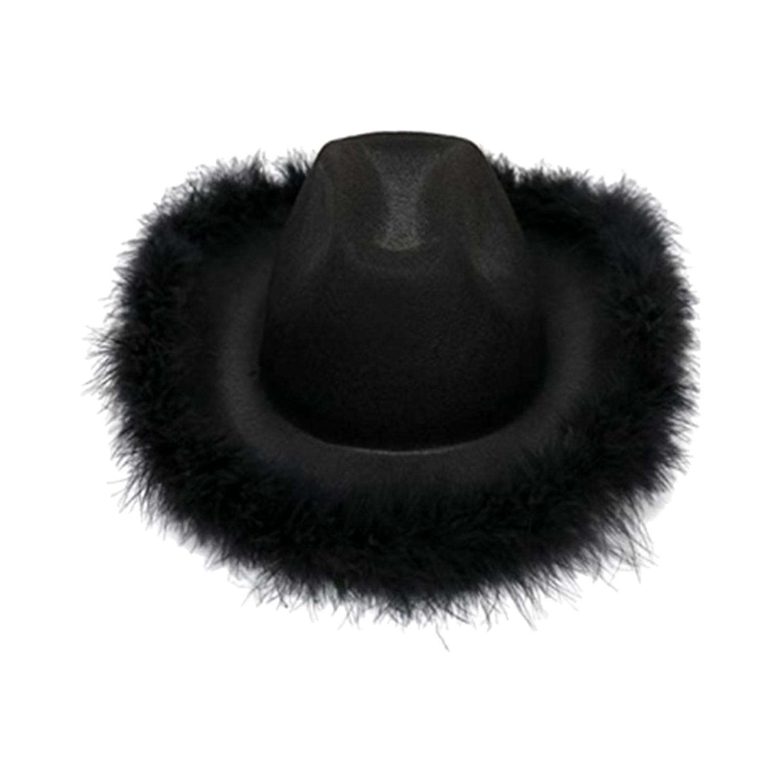 Western Decor Women Cowboy Hat, Sun Hats Cowgirl Hats, for Bridal Shower Cocktail Black