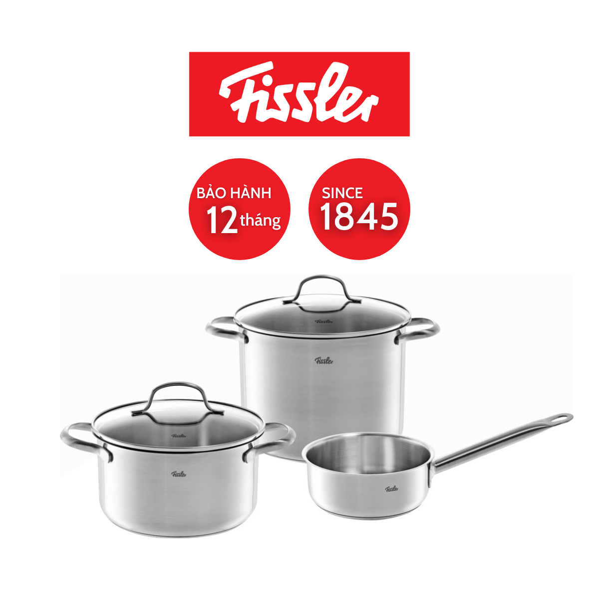 Bộ nồi inox cao cấp Fissler San Francisco 3 món - Hàng chính hãng