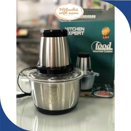 Máy Xay Thịt, Máy Xay Đa Năng Cối 2L inox Cầm Tay 2 Chế Độ 4 Lưỡi Dao Siêu Bền, Cối Xay inox - BH 6 Tháng