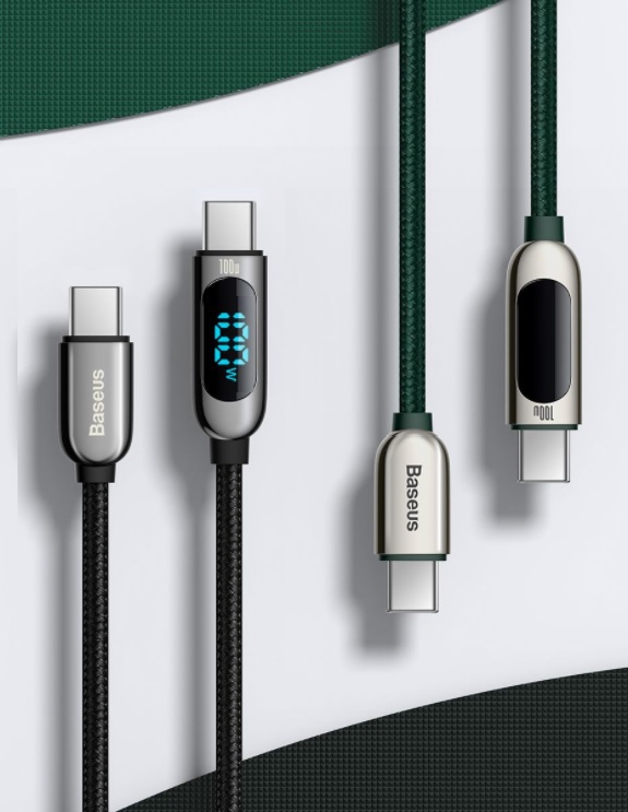 Hình ảnh Cáp sạc nhanh Baseus C to C 100W màn led, Cáp sạc nhanh 100W Baseus Display Fast Charging Data Cable Type C to C 100W (20V/5A) - Hàng chính hãng