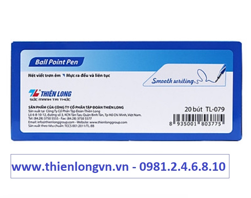 Hộp 20 cây bút bi Thiên Long - TL079 mực xanh