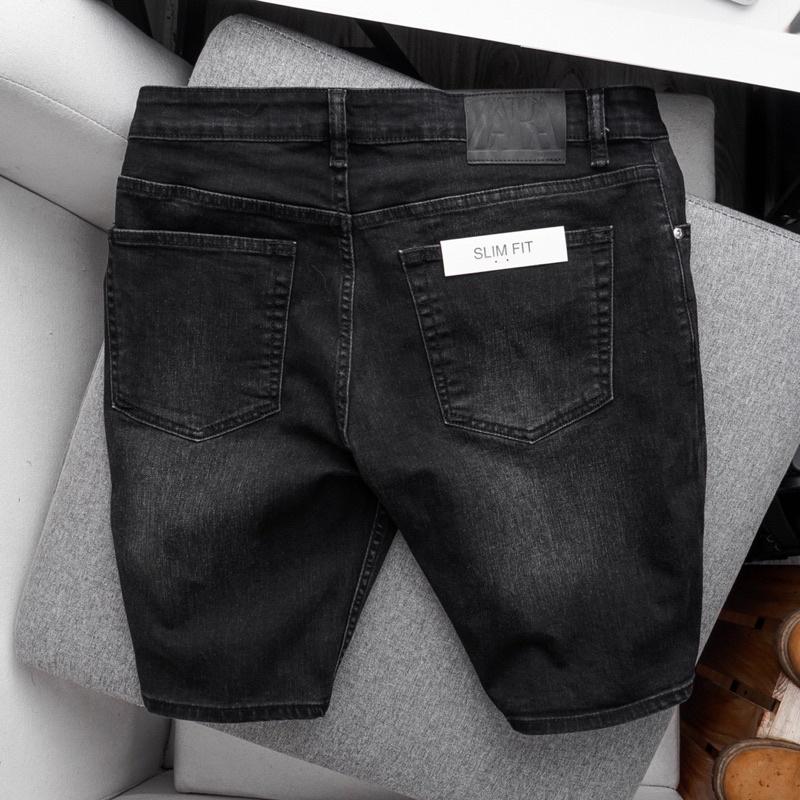 Quần short jean nam đen size đại co giãn