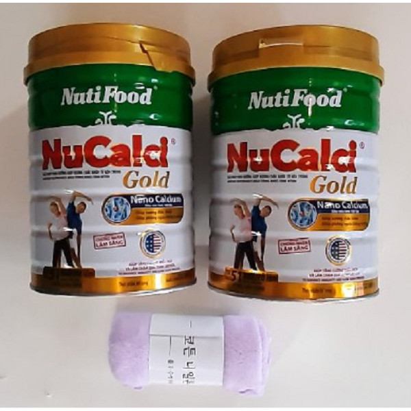 2 Hộp Sữa Bột Nucalci Gold 51 Tuổi Trở Lên (Lon Thiếc 800g) - tặng khăn mặt mềm min